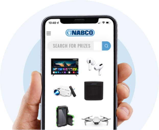 iPhone with Nabco logo and products